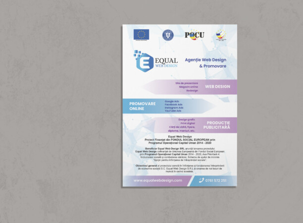 Ombre watercolor poster mockup psd on the wall afiș equal web design