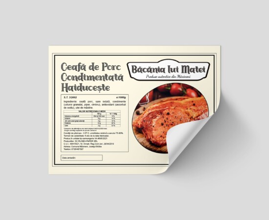 Bacania lui Matei ceafa sticker mockup