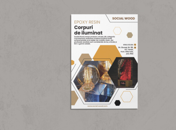 Ombre watercolor poster mockup psd on the wall flyer social wood