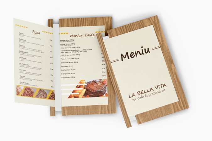 La Bella Vita menu mockup