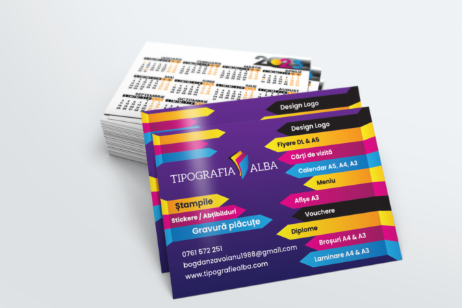 Tipo Alba calendar de buzunar mockup